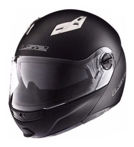 Casco Rebatible Ls2 370 Easy Doble Visor Negro Brillo - Um