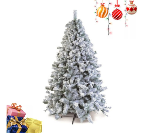 Árvore Pinheiro De Natal Luxo Verde Nevada 2,40m 1380 Galhos