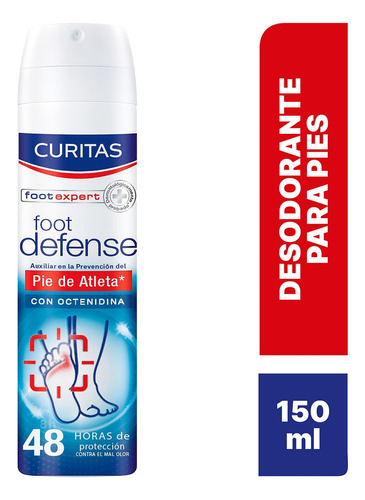Desodorante Para Pie De Atleta Curitas Foot Defense De 150ml
