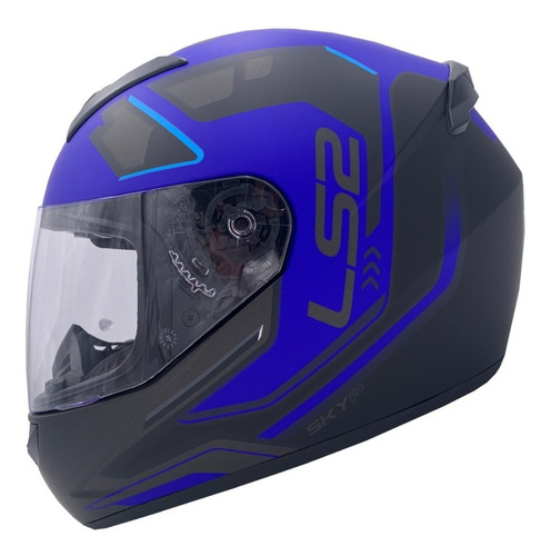 Casco Integral Ls2 352 Rookie Ironface Azul Mat Calle Dompa 