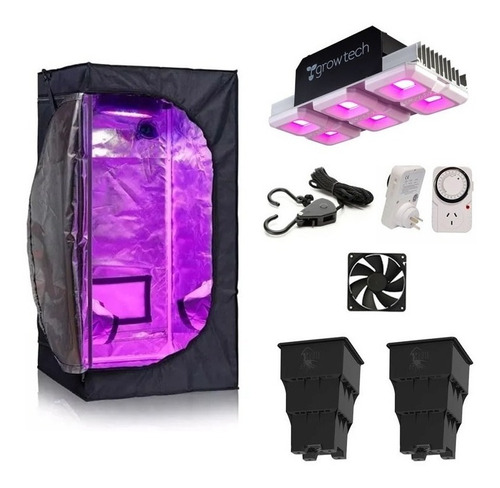 Kit Super Completo Indoor Carpa 60x60 + Led Growtech 300w