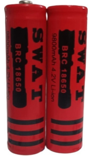 Bateria Pila Roja X2 18650 Recargable 9800mah Litio Ion 4.2v