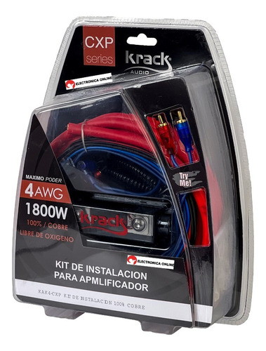 Kit De Instalacion Calibre 4 Krack Audio 100% Cobre Ofc 