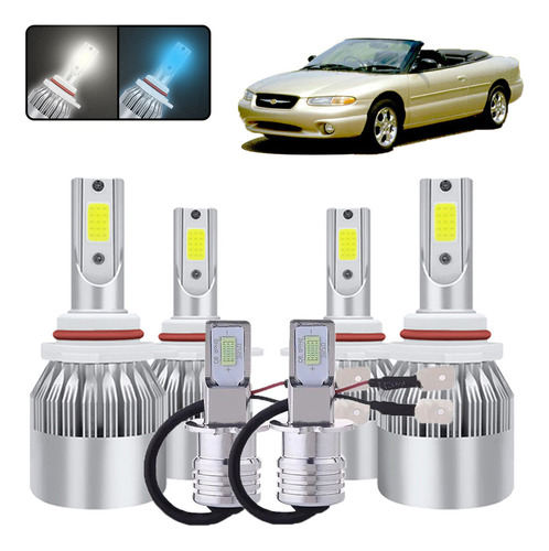 Kit De Focos Led 9005 9006 H3 Para Chrysler Sebring 95-2000