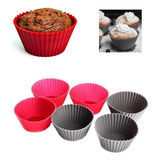 6 Mini Formas Cupcake Redonda Silicone Bolinho Bolo Muffin