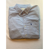 Camisa American Eagle Caballero Azul Cileo