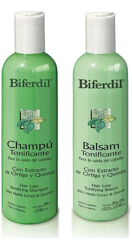Shampoo + Balsam Biferdil Tonificante Para Caida De Cabello