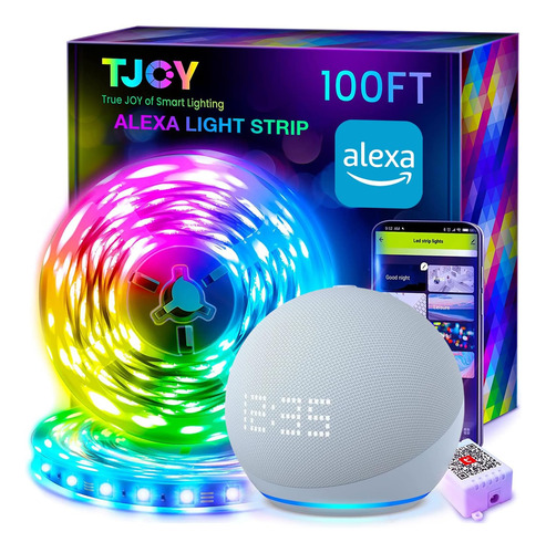 Tjoy Tira Led Inteligente De 100 Pies Para Dormitorio, Tira 