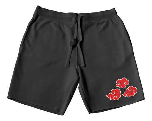 Short Algodón Naruto Akatsuki Bordado Deportivo Unisex