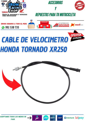 Cable De Velocmetro Honda Tornado Xr250 Foto 6