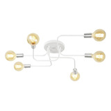 Lustre Sputnik 6 Braços Branco/escovado Quarto Sala Cozinha Cor Branco 110v/220v