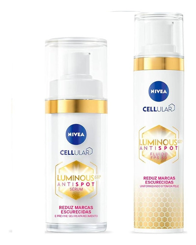 Kit Nivea Celular Luminous 630 Sérum Clareador 30ml + Fluído