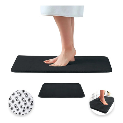 Tapete Absorbente Alfombrilla Secado Rápido Para Baño Memory Color Negro Liso | MercadoLibre