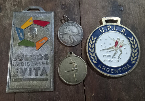 4 Medallas De Patín Artístico - P/coleccionar - Evita 2007