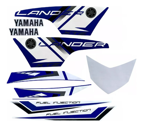 Kit Jogo Faixa Adesivo Xtz 250 Lander 2014 Azul