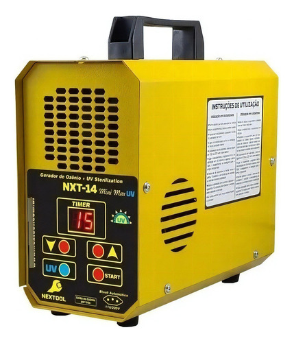 Nxt-14 Gerador De Ozônio + Uv-c Ambientes/automóveis 15g/h Cor Amarelo