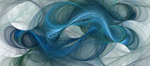 Líneas Curvas Azul 70x160cm Con Marco Cuadro Canvas Bastidor