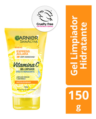 Gel Limpiador Garnier Skin Active Vitamina C 150g Tipo De Piel Mixta