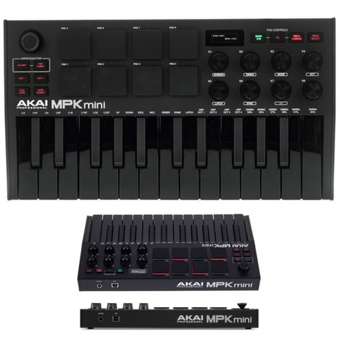 Akai Mpk Mini Mk3 Black - Controlador Midi  - Audiofans Spa