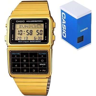 Reloj Casio Retro Vintage Dbc611 Dorado Calculadora Color Del Fondo Negro | Envío gratis