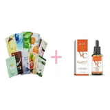 Kit 10 Mascarillas Coreanas + Serum Facial Vitamina E C Ah