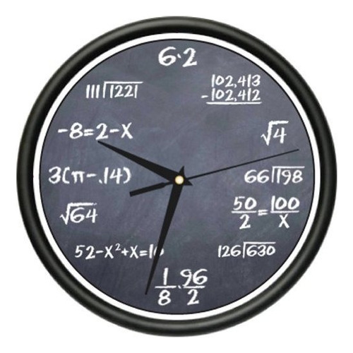 Matemáticas Clase 1 Reloj De Pared De Pizarra Negro Reg