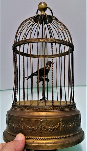 Jaula Con Pajaro Automata, France Singing Bird In Case C1895