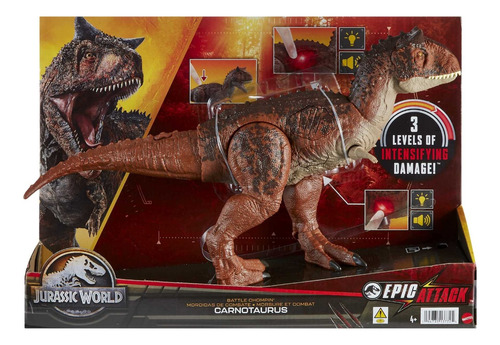 Jurassic World Carnotaurus Mordidas De Combate Luz Sonido