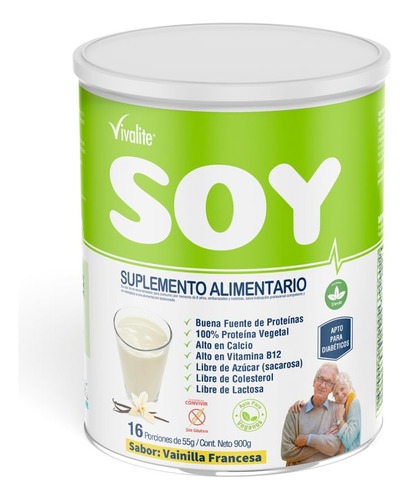 Vivalite Soy Suplemento Alimentario Lata 900 Gramos