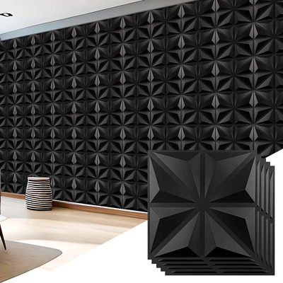 50pz Paneles Decorativos Panel 3d Pvc Panel Decorativo 30cm*30cm Negro Material de calidad Fácil de instalar y DIY Fácil de limpiar y no amarillea | Envío gratis