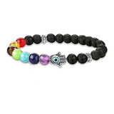 Pulsera 7 Chakras Yoga Piedra Volcanica Expandible Reiki Meditación