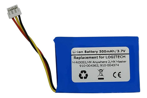 3.7v / 500mah Batería Batería Logitech 910-004362, M-ro052,