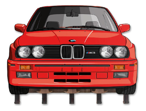 Portallaves Bmw M3 E30 Rojo 31 X 23 Cm