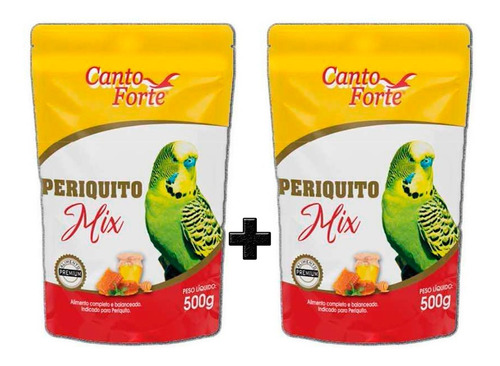 Kit 2 Ração Periquito Mix Premium - 500gr - Canto Forte
