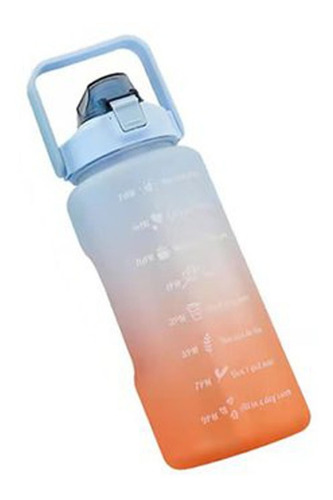 Termo Botella Agua 2 Litros Motivacional Pitillo Gimnasio 
