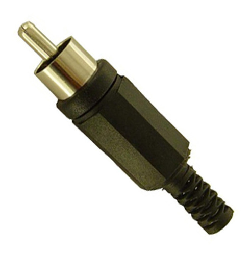 Ficha Conector Rca Macho Negro P-115abk X Unidad