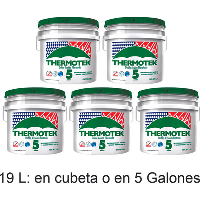 Impermeabilizante Termico Thermotek® Doble Accion 5 Galones de 3.8L son 19 Litros Color Blanco | Envío gratis