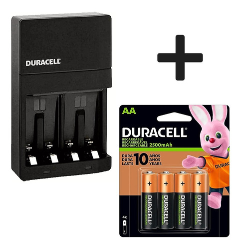 Cargador Duracell + 4 Aa Recargable 2500mah (carga Aa Y Aaa)