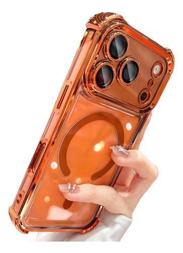 Funda Case Para iPhone 17pro Max Magsafe De Transparente Acrigel De Uso Rudo Con Protector De Camara
