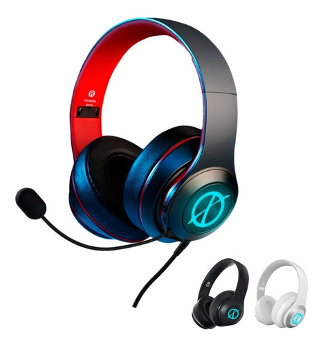 Auriculares Gamer Xinua Bluetooth Rgb Micrófono Desmontable 