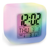 Reloj Digital Despertador Luminoso Luz De Noche Ambientación