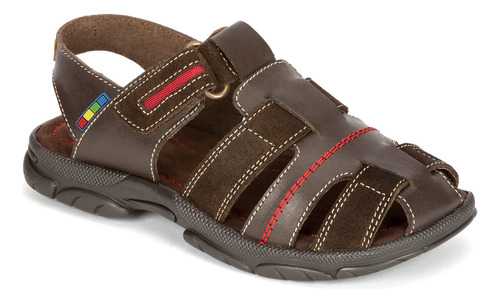 Sandalias De Piel Ferrato Boys Semicerrado Niño Cafe