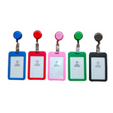 10 Pzs Porta Credencial Plastico Colores Con Yoyo