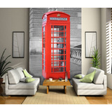 Papel De Parede 3d Londres Cabine Telefônica Uk 5,5m² Ncd55