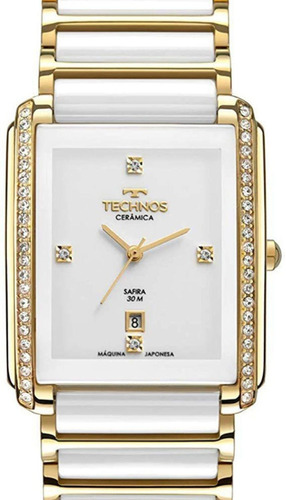 Relógio Technos Elegance Ceramic Feminino Gold Gn10ax/4b