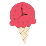 Reloj De Pared Para Niños Con Helado Rojo