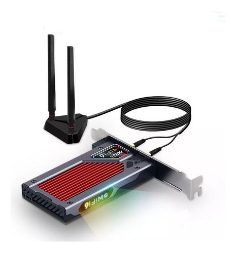 Adaptador Wi-fi 6e Fenvi Fv-axe3000 Rgb Ax210 Bluetooth 5.3