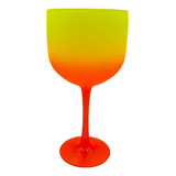 30 Taça Gin Acrílica Degradê 580ml Bicolor Amarelo E Laranja