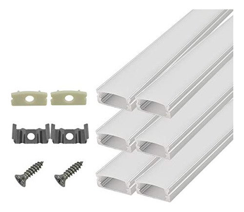 Canal De Aluminio Para Tira Led 30cm/1ft (6-pack), U-shape