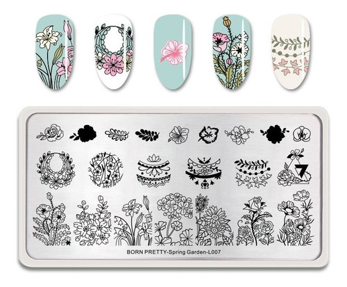 Placa Stamping Born Pretty Spring Garden L007